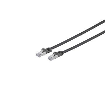 RJ45 Hálózatikábel, Cat. 7 S/FTP, PUR, fekete, 10m