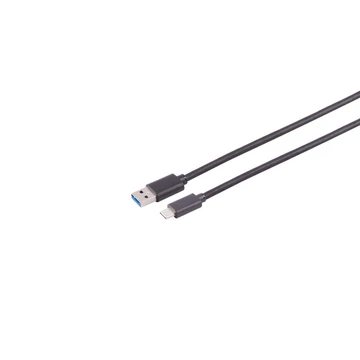 USB-A adapterkábel, USB-C, 3.0, fekete, 1m