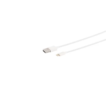 USB-A töltőkábel, 8 tűs, 2.0, ABS, fehér, 1,5 m