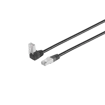 Hálózatikábel Cat 6 S/FTP PIMF 90° egyenes fekete 5,0 m