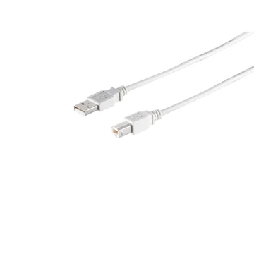 USB-A adapterkábel, USB-B, 2.0, szürke, 3 m Nyomtatókhoz