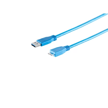 USB-A adapterkábel, Micro-B, 3.0, kék, 1,8 m