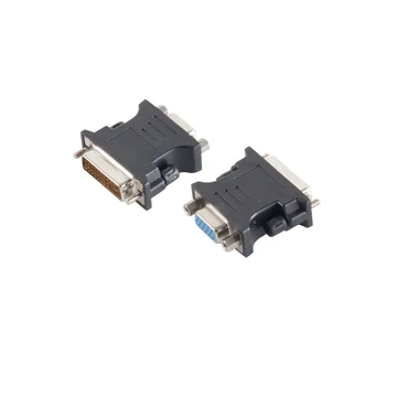 DVI-D (24+1) adapter, VGA aljzat, PVC, fekete