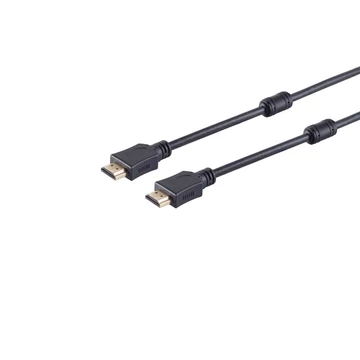 HDMI kábel, 4K, aranyozott, szűrővel, fekete, 5 m